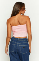 Eloise Pink Knit Tube Top Image