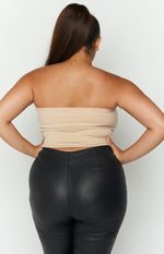Empire Tan Strapless Top Image