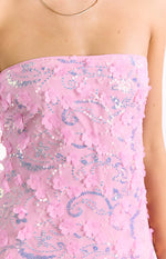 Eva Pink Sequin Strapless Mini Dress
