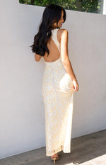 Farida Yellow Lace Maxi Dress Image