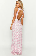 Farida Pink Lace Maxi Dress Image