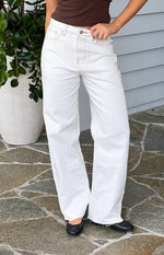 Felix Scallop Edge White Denim Jeans
