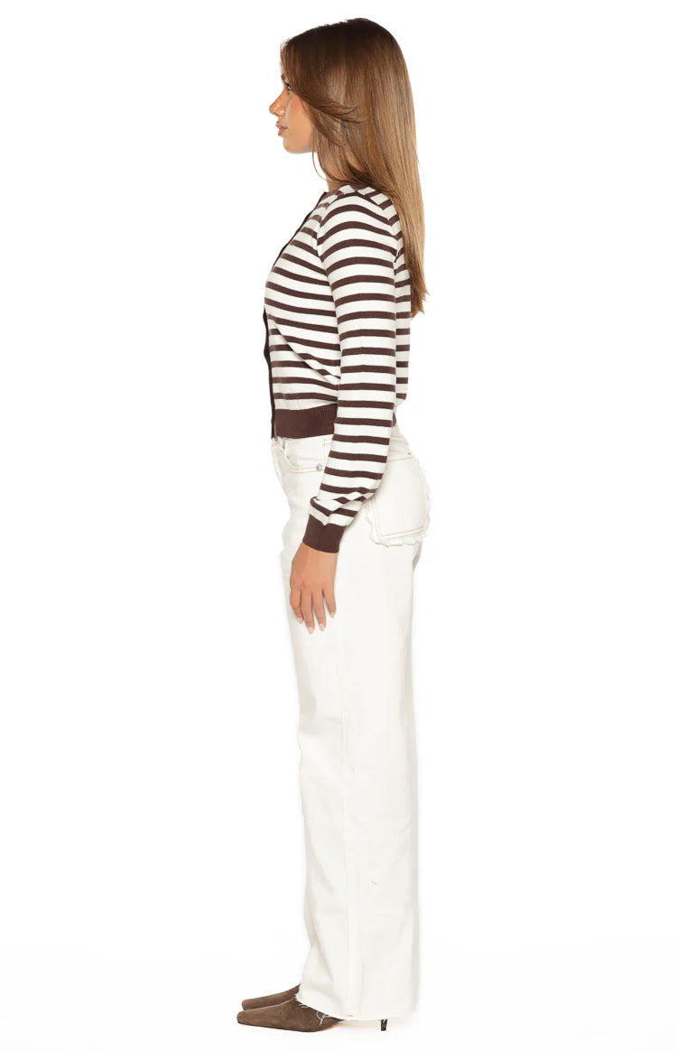 Felix Scallop Edge White Denim Jeans