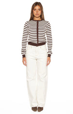 Felix Scallop Edge White Denim Jeans