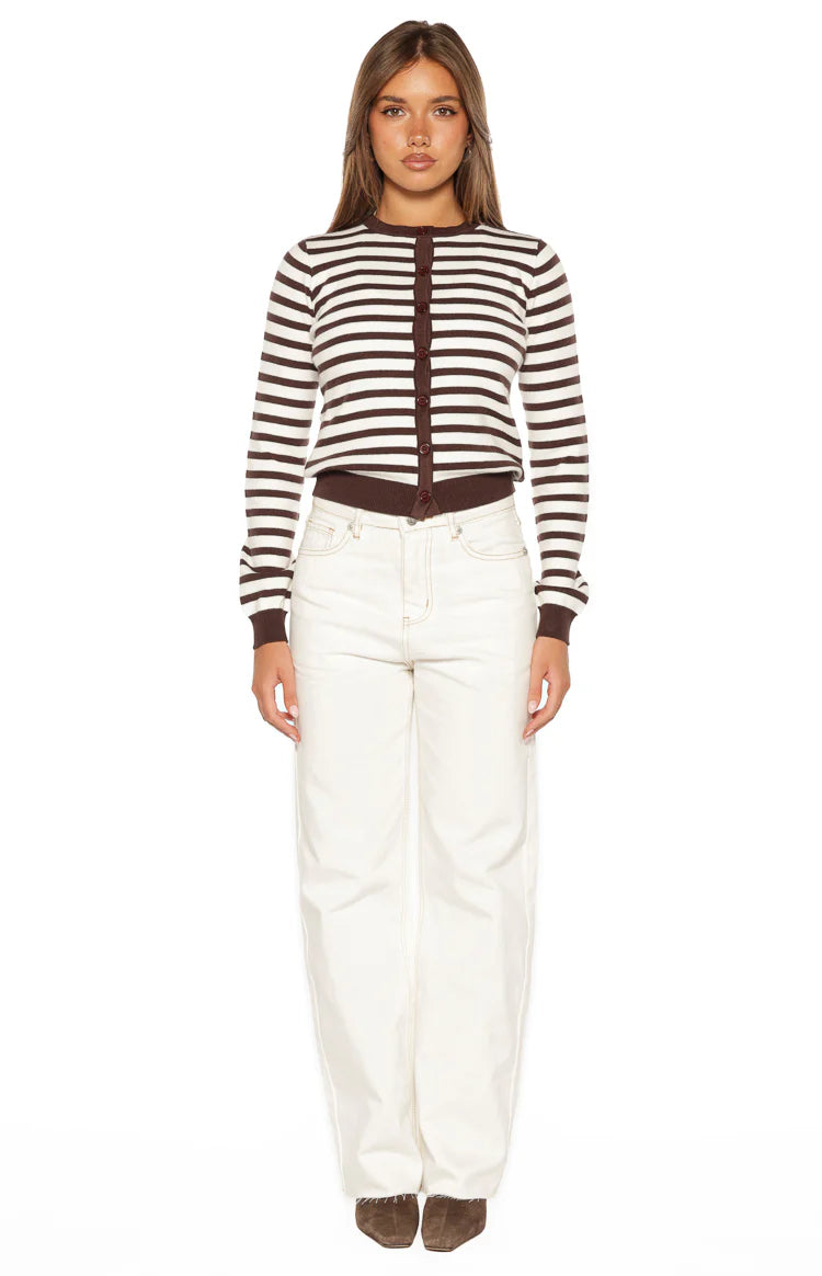 Felix Scallop Edge White Denim Jeans
