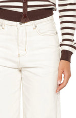 Felix Scallop Edge White Denim Jeans