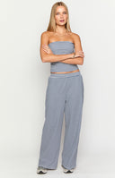 Beginning Boutique Flo Navy Stripe Wide Leg Pants navy and white stripe wide leg pants with an elasticated waist and relaxed fit