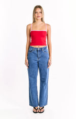 Florrie Red Pink Contrast Knit Top