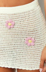 Flower Power White Mini Skirt