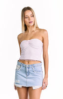 Beginning Boutique Found Love Floral Light Wash Denim Skirt light wash denim mini skirt with distressed pockets frayed hem an