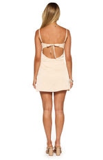 Fran Cream Sequin Contrast Party Mini Dress Image