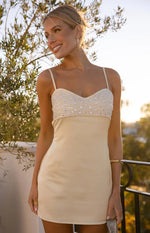 Fran Gold Sequin Contrast Party Mini Dress