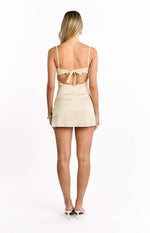 Fran Gold Sequin Contrast Party Mini Dress