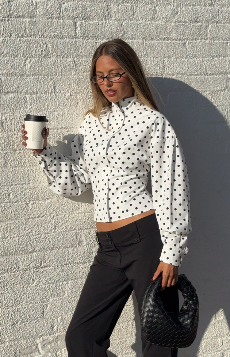 Front Page White Polka Dot Jacket Image