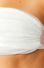 Frosty Ruffle White Crop Top Image