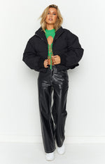 Fuego Puffer Cropped Jacket Black Image