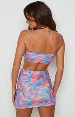 Gabby Multi Printed Mesh Top Image
