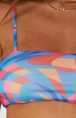 Gabby Multi Printed Mesh Top Image