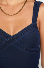 Gabriella Navy Mesh Maxi Dress