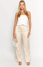 Galantis Cream Satin Pants