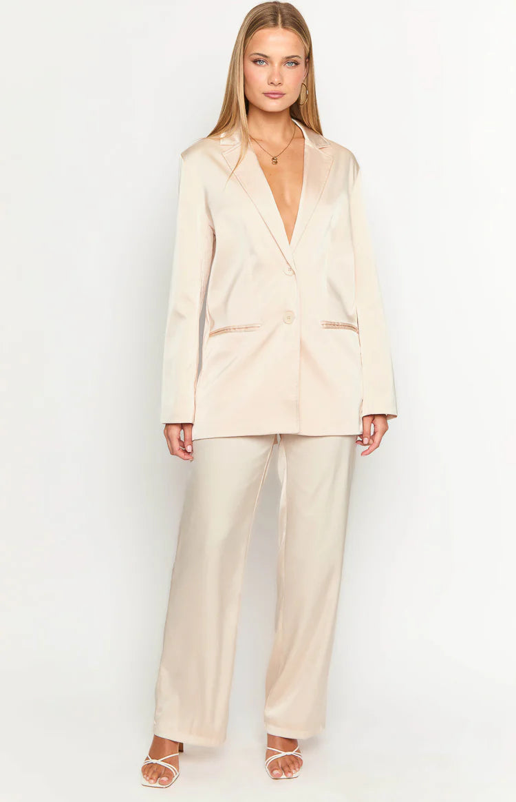 Galantis Cream Satin Pants