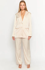 Galantis Cream Satin Blazer