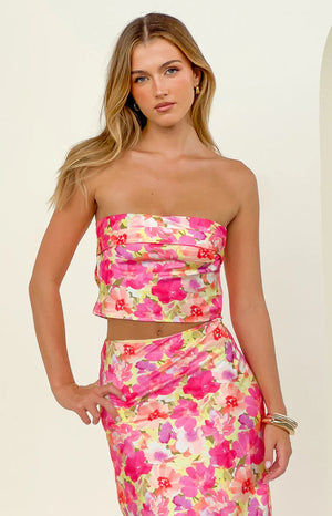 Genevieve Yellow Floral Pop Print Top