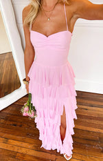 Georgie Pink Ruffle Maxi Dress Image