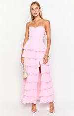Georgie Pink Ruffle Maxi Dress Image