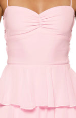 Georgie Pink Ruffle Maxi Dress