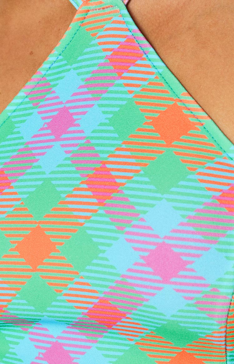 Georgie Blue Check Halter Top Image