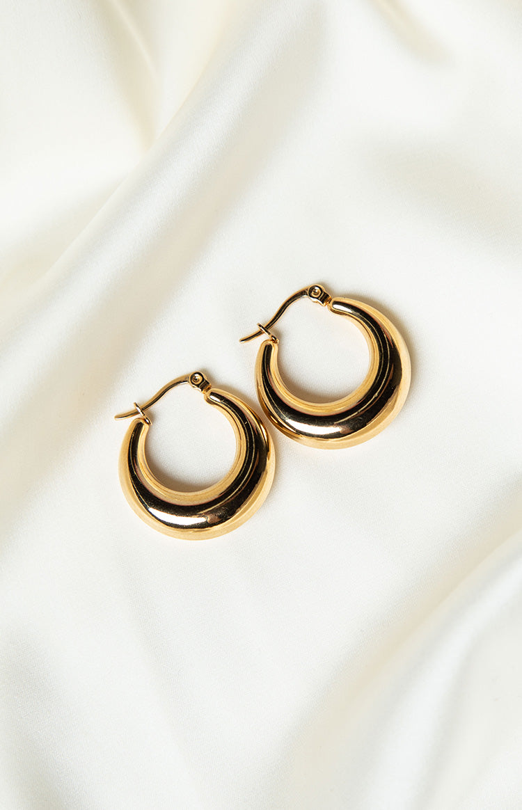 Gilded Grace Gold Hoop Earrings (FREE over $160) Image