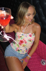 Gill Pink Floral Mesh Top Image