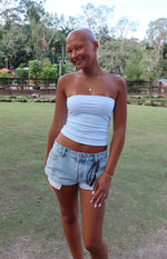 Daisy Blue Striped Tube Top