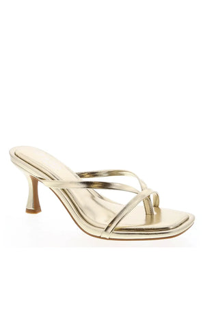Girls Night Gold Strap Kitten Heels