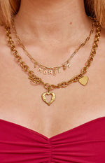 Gold Heart Chain Necklace
