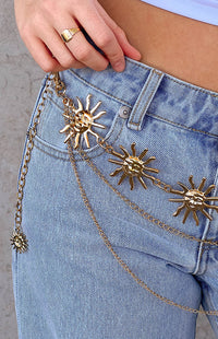 Gold Multi Chain Star Belt (FREE over $220)