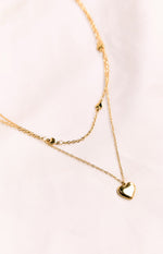 Gold Heart Double Chain Necklace - PREORDER Image
