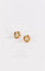 Gold Knot Stud Earrings