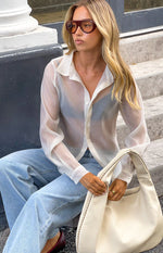 Goldie Cream Sheer Button Through Shirt