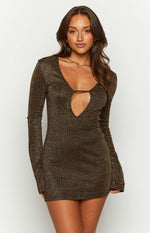 Good Energy Bronze Long Sleeve Mini Dress Image
