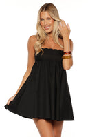 Beginning Boutique Gracelyn Black Eyelet Embroidered Mini Dress black eyelet embroidered scalloped neckline mini dress with t