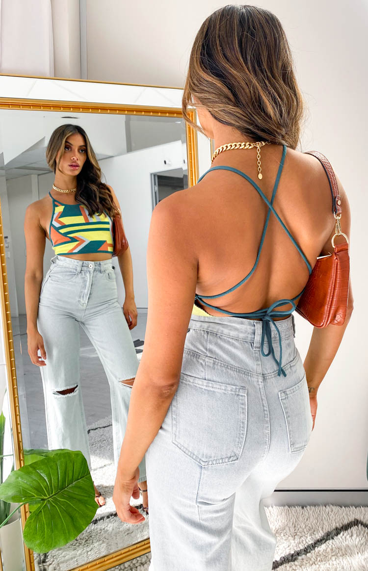 Grover Yellow Knit Crop Top Image