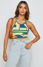 Grover Yellow Knit Crop Top Image