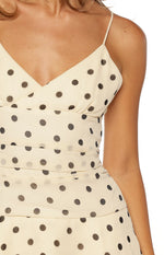 Hadleigh Cream Polka Dot Mini Dress Image