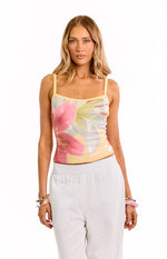 Hadley Yellow Floral Sequin Tank Top Image