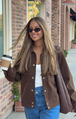 Hallie Suedette Chocolate Brown Jacket Image