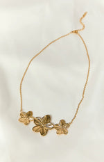 Halo Gold Frangipani Trio Necklace