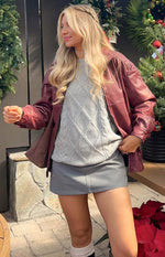 Hardy Grey Cable Knit Sweater Image