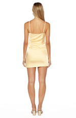 Higher Ground Yellow Ruched Party Mini Dress Image